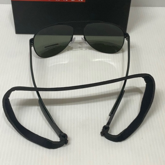 Prada men polarized lenses aviator style sunglasses sps 55Q made in Italy - Picture 7 of 8